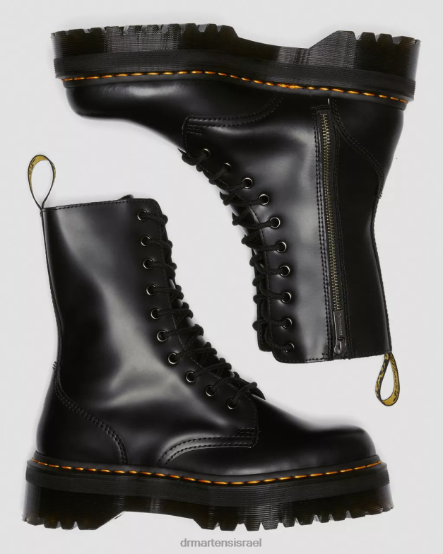 פלטפורמות עור חלקות של jadon hi Dr. Martens שחור מלוטש חלק הַנעָלָה N8BB8209