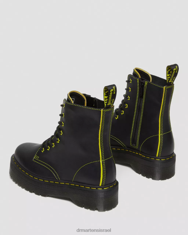 מגף jadon ii neon star פלטפורמות עור Dr. Martens שחור וצהוב sendal & romario הַנעָלָה N8BB8162
