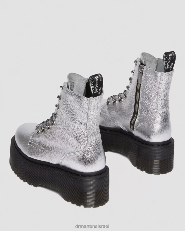 פלטפורמות עור מתכתיות של jadon max Dr. Martens מכסה מתכתי כסף מתכתי הַנעָלָה N8BB8185