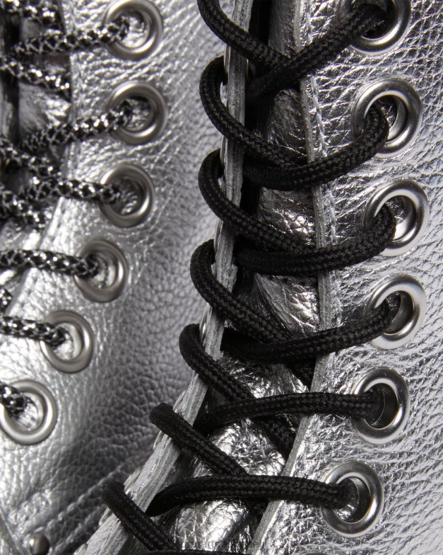 פלטפורמות עור מתכתיות של jadon max Dr. Martens מכסה מתכתי כסף מתכתי הַנעָלָה N8BB8185