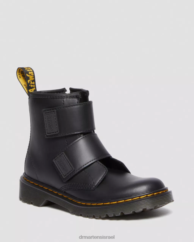 מגפי עור junior 1460 רצועה כפולה Dr. Martens רומאריו שחור הַנעָלָה N8BB8432