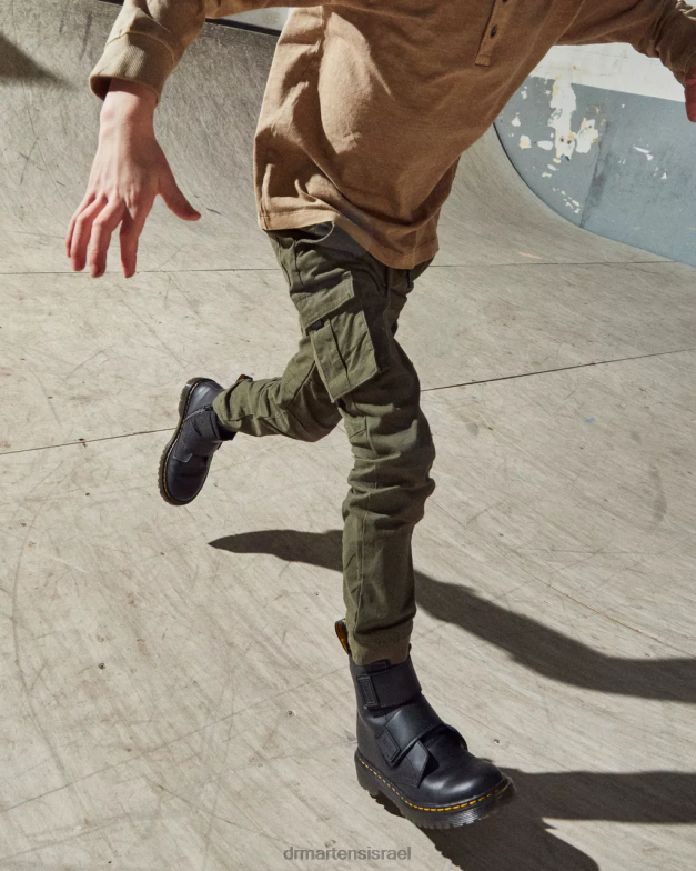 מגפי עור junior 1460 רצועה כפולה Dr. Martens רומאריו שחור הַנעָלָה N8BB8432