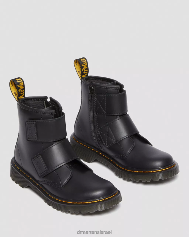 מגפי עור junior 1460 רצועה כפולה Dr. Martens רומאריו שחור הַנעָלָה N8BB8432