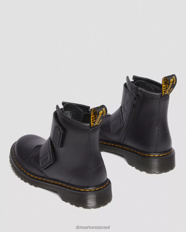 מגפי עור junior 1460 רצועה כפולה Dr. Martens רומאריו שחור הַנעָלָה N8BB8432