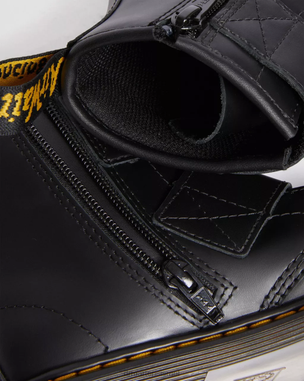 מגפי עור junior 1460 רצועה כפולה Dr. Martens רומאריו שחור הַנעָלָה N8BB8432