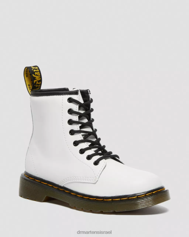 מגפי שרוכים מעור junior 1460 Dr. Martens רומאריו לבן הַנעָלָה N8BB8434
