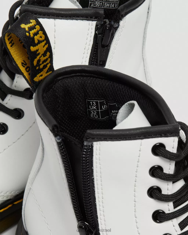 מגפי שרוכים מעור junior 1460 Dr. Martens רומאריו לבן הַנעָלָה N8BB8434