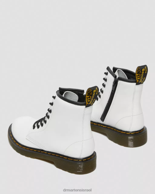מגפי שרוכים מעור junior 1460 Dr. Martens רומאריו לבן הַנעָלָה N8BB8434