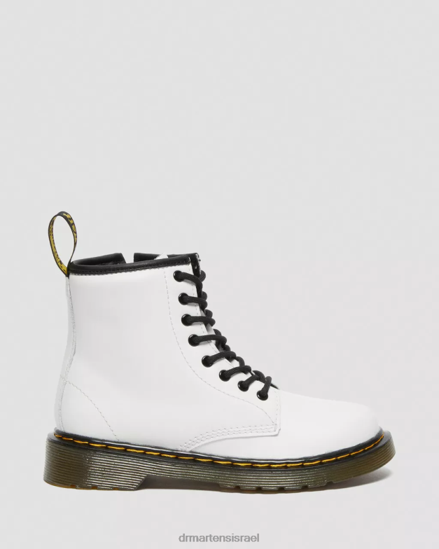 מגפי שרוכים מעור junior 1460 Dr. Martens רומאריו לבן הַנעָלָה N8BB8434