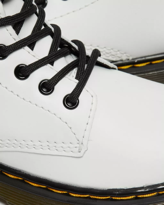 מגפי שרוכים מעור junior 1460 Dr. Martens רומאריו לבן הַנעָלָה N8BB8434