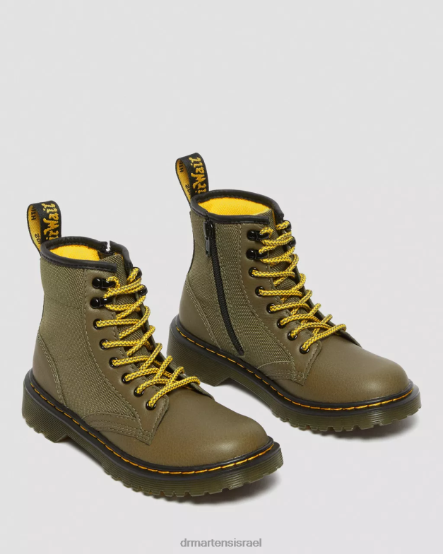 מגפי שרוכים מעור פאנל junior 1460 Dr. Martens אוליבי הַנעָלָה N8BB8444