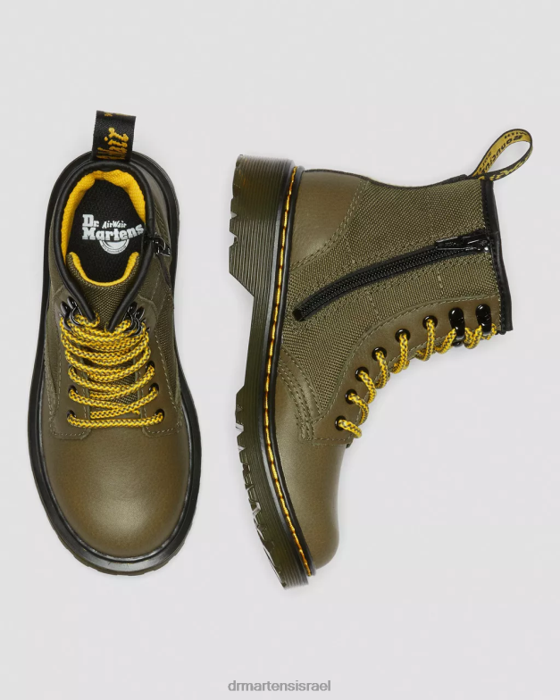 מגפי שרוכים מעור פאנל junior 1460 Dr. Martens אוליבי הַנעָלָה N8BB8444