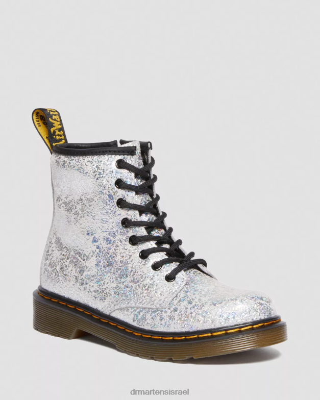 מגפי שרוכים מתכתיים מדגם junior 1460 Dr. Martens קרינקל דיסקו מטאלי אפור הַנעָלָה N8BB8457