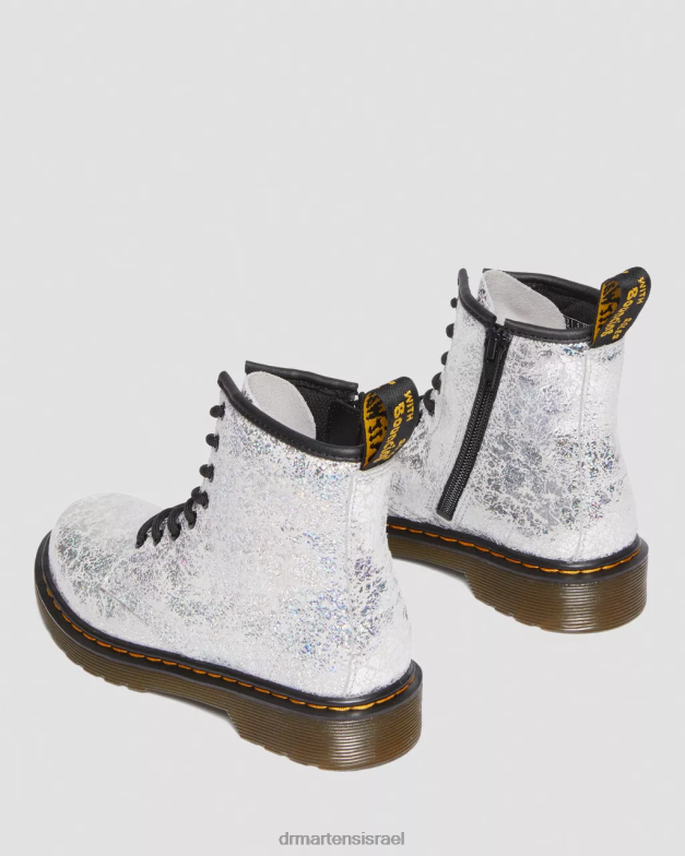 מגפי שרוכים מתכתיים מדגם junior 1460 Dr. Martens קרינקל דיסקו מטאלי אפור הַנעָלָה N8BB8457