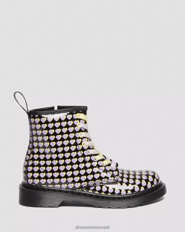 מגפי שרוכים מודפסים בפטנט junior 1460 Dr. Martens lucido שחור & פטנט מנורה הַנעָלָה N8BB8441