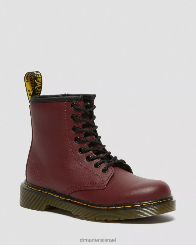 מגפי שרוכים מעור junior 1460 softy t Dr. Martens אדום דובדבן רך t הַנעָלָה N8BB8425