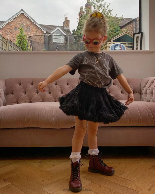 מגפי שרוכים מעור junior 1460 softy t Dr. Martens אדום דובדבן רך t הַנעָלָה N8BB8425