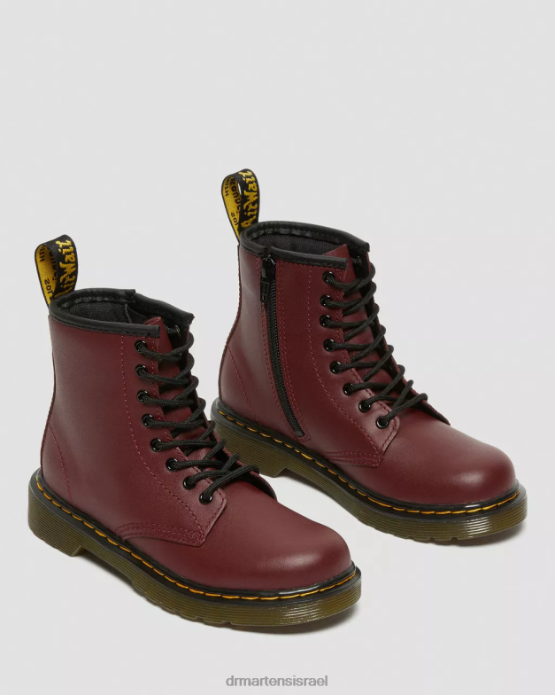 מגפי שרוכים מעור junior 1460 softy t Dr. Martens אדום דובדבן רך t הַנעָלָה N8BB8425