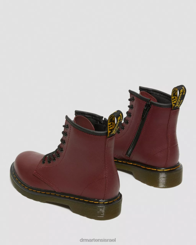 מגפי שרוכים מעור junior 1460 softy t Dr. Martens אדום דובדבן רך t הַנעָלָה N8BB8425
