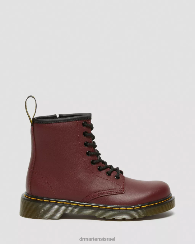 מגפי שרוכים מעור junior 1460 softy t Dr. Martens אדום דובדבן רך t הַנעָלָה N8BB8425