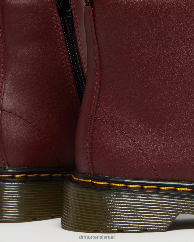 מגפי שרוכים מעור junior 1460 softy t Dr. Martens אדום דובדבן רך t הַנעָלָה N8BB8425