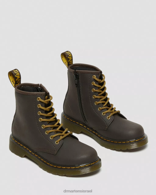 מגפי שרוכים מעור junior 1460 wildhorse Dr. Martens סוס בר בגוון חום כהה הַנעָלָה N8BB8440