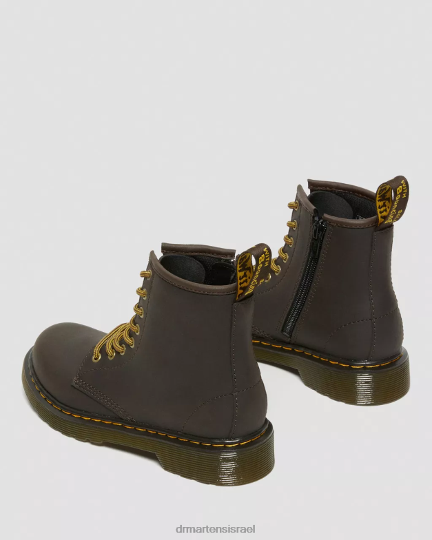 מגפי שרוכים מעור junior 1460 wildhorse Dr. Martens סוס בר בגוון חום כהה הַנעָלָה N8BB8440