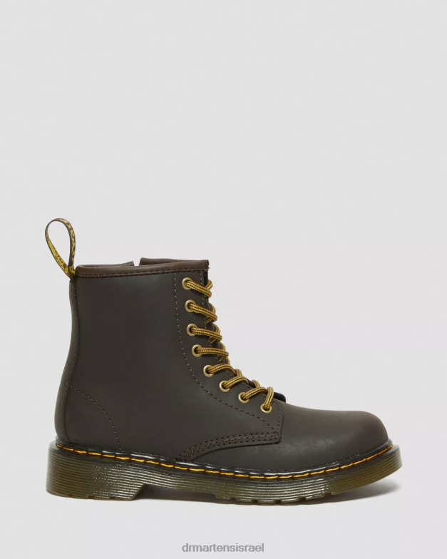 מגפי שרוכים מעור junior 1460 wildhorse Dr. Martens סוס בר בגוון חום כהה הַנעָלָה N8BB8440