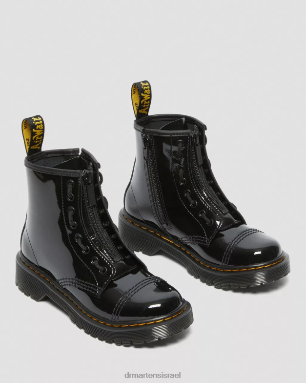 מגפי עור לקט של junior sinclair bex Dr. Martens lucido שחור & פטנט מנורה הַנעָלָה N8BB8437