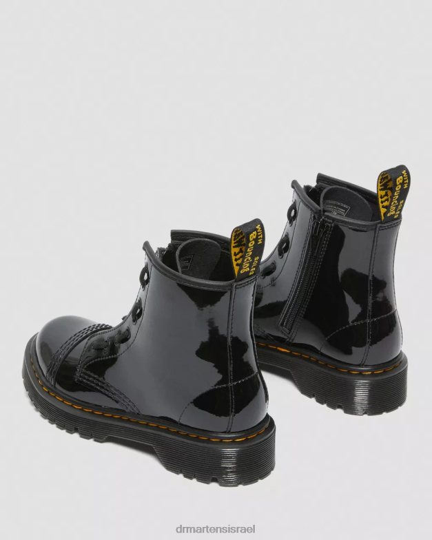מגפי עור לקט של junior sinclair bex Dr. Martens lucido שחור & פטנט מנורה הַנעָלָה N8BB8437