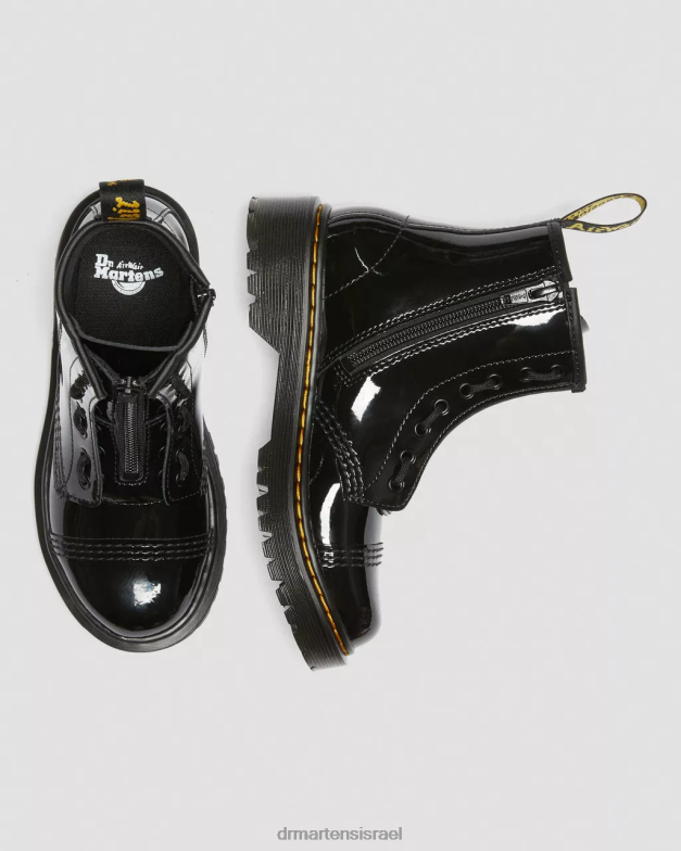 מגפי עור לקט של junior sinclair bex Dr. Martens lucido שחור & פטנט מנורה הַנעָלָה N8BB8437