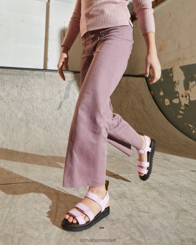 סנדלי רצועת עור של klaire אתנה לנוער Dr. Martens אתנה ורוד חיוור הַנעָלָה N8BB8460