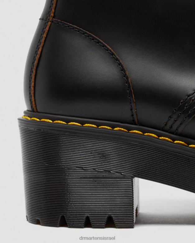 מגפי עור חלקים של leona וינטג' Dr. Martens וינטג' שחור חלק הַנעָלָה N8BB8205
