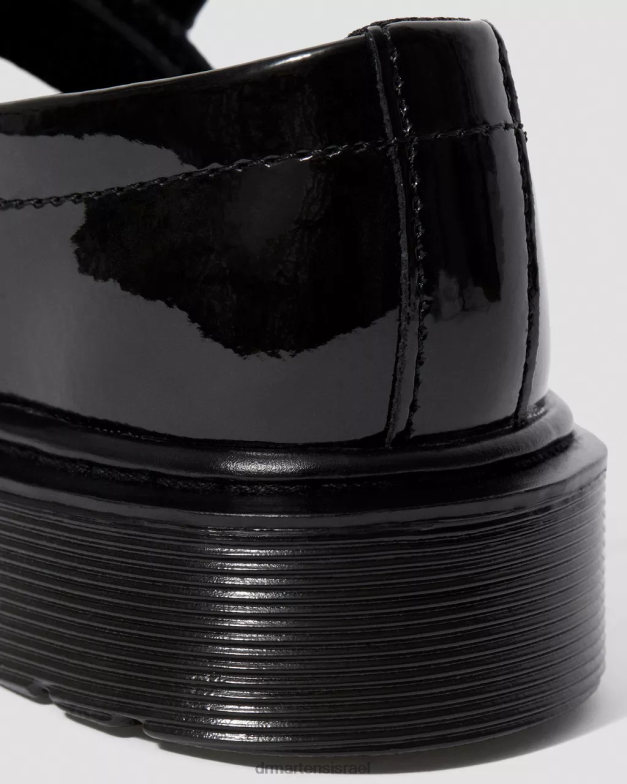 נעלי ג'וניור maccy ii עור פטנט של מרי ג'יין Dr. Martens lucido שחור & פטנט מנורה הַנעָלָה N8BB8435