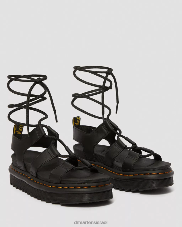 סנדלי גלדיאטור מעור nartilla Dr. Martens הידרו שחור הַנעָלָה N8BB8253