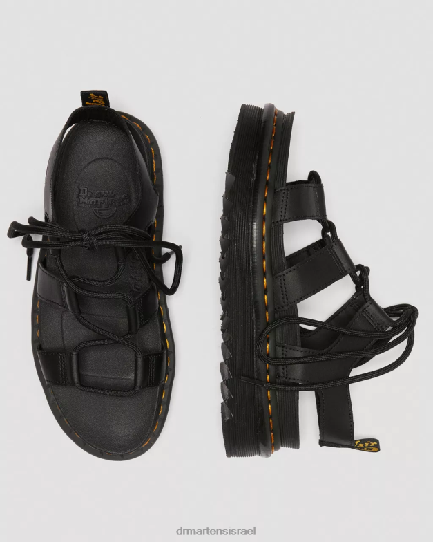 סנדלי גלדיאטור מעור nartilla Dr. Martens הידרו שחור הַנעָלָה N8BB8253