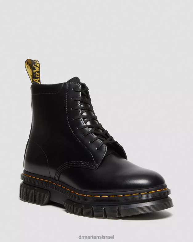 מגפי שרוכים מעור חלק של rikard Dr. Martens שחור מלוטש חלק הַנעָלָה N8BB8136