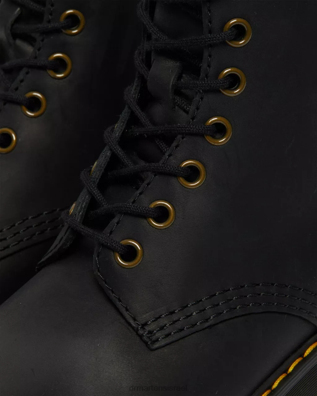 shriver hi ויומינג מגפיים עם עקבים מעור Dr. Martens ויומינג מבריק שחור הַנעָלָה N8BB840
