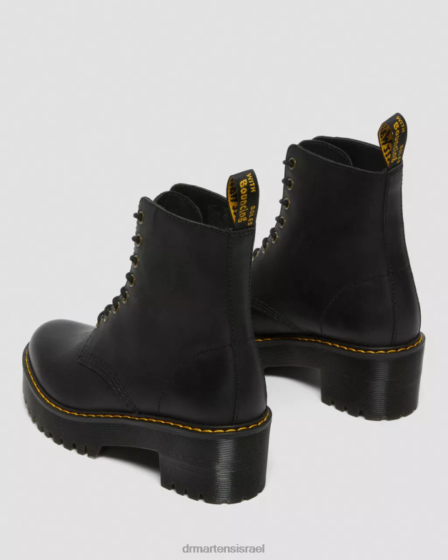 shriver hi ויומינג מגפיים עם עקבים מעור Dr. Martens ויומינג מבריק שחור הַנעָלָה N8BB840