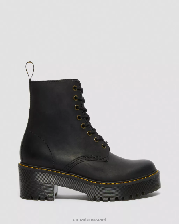 shriver hi ויומינג מגפיים עם עקבים מעור Dr. Martens ויומינג מבריק שחור הַנעָלָה N8BB840