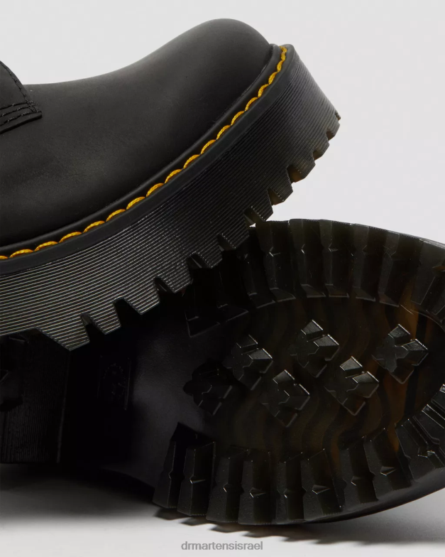 shriver hi ויומינג מגפיים עם עקבים מעור Dr. Martens ויומינג מבריק שחור הַנעָלָה N8BB840