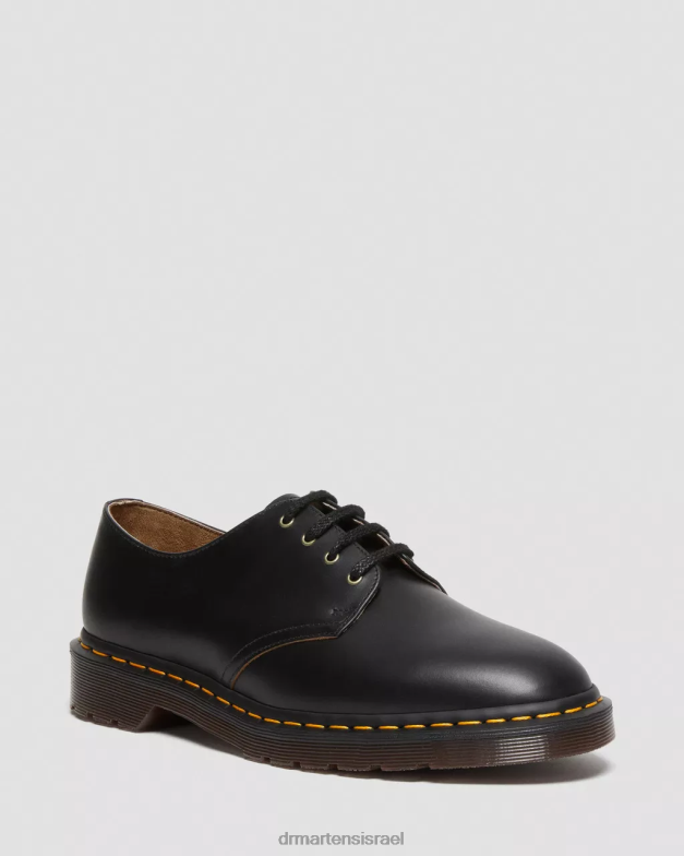 נעלי שמלת עור חלק וינטג' של smiths Dr. Martens וינטג' שחור חלק הַנעָלָה N8BB8332