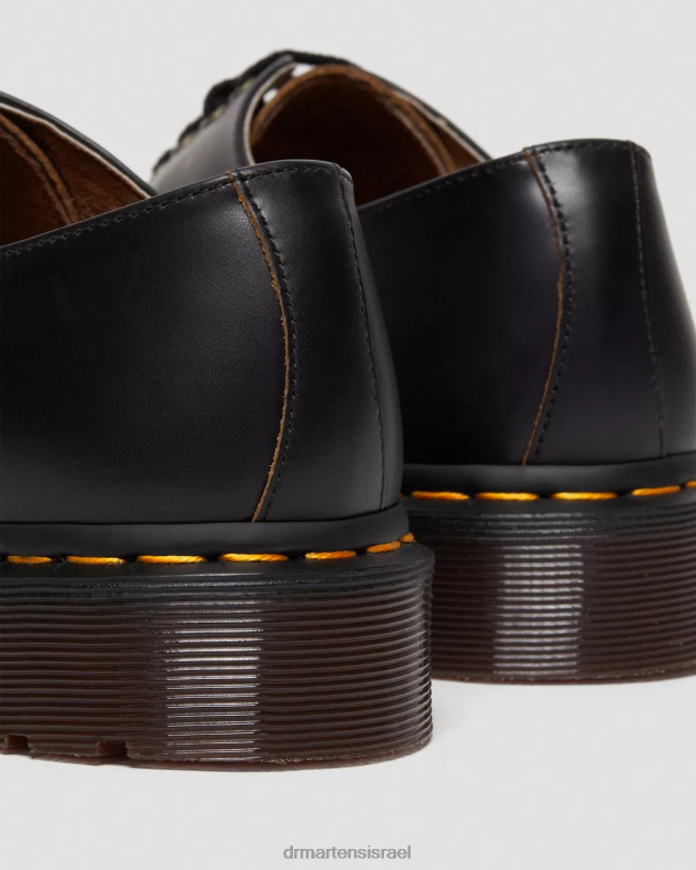 נעלי שמלת עור חלק וינטג' של smiths Dr. Martens וינטג' שחור חלק הַנעָלָה N8BB8332