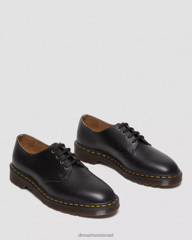 נעלי שמלת עור חלק וינטג' של smiths Dr. Martens וינטג' שחור חלק הַנעָלָה N8BB8332