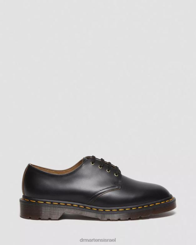נעלי שמלת עור חלק וינטג' של smiths Dr. Martens וינטג' שחור חלק הַנעָלָה N8BB8332