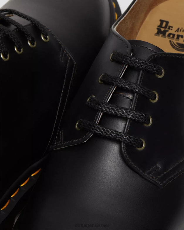 נעלי שמלת עור חלק וינטג' של smiths Dr. Martens וינטג' שחור חלק הַנעָלָה N8BB8332