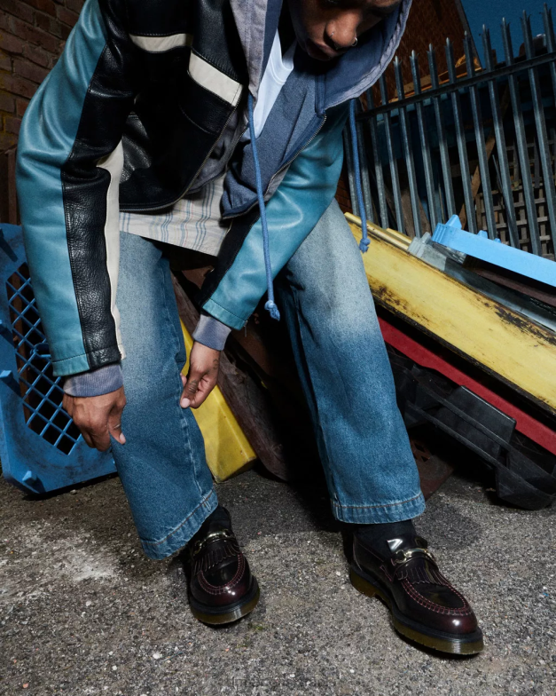 אדריאן snaffle נעלי קילטי מעור חלק Dr. Martens ארקדיה אדומה דובדבן וחלקה הַנעָלָה N8BB8374