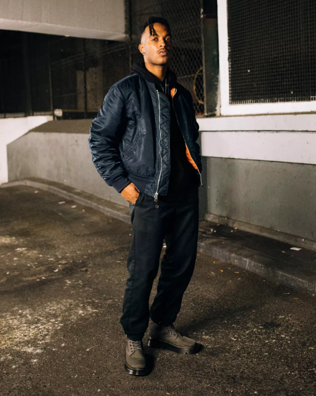 מגפי שירות של tarik Dr. Martens gunmetal ajax & קשיח במיוחד והידרו הַנעָלָה N8BB8190