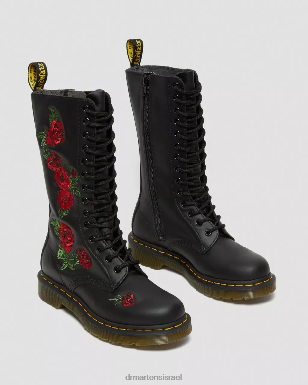 מגפי עור באמצע העגל של vonda משנת 1914 Dr. Martens שחור softy t הַנעָלָה N8BB8366