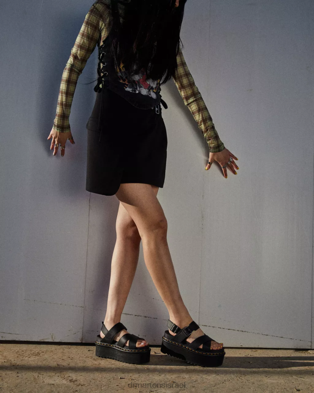 סנדלי פלטפורמה של voss ii אתנה רצועת עור Dr. Martens אתנה שחורה הַנעָלָה N8BB8257
